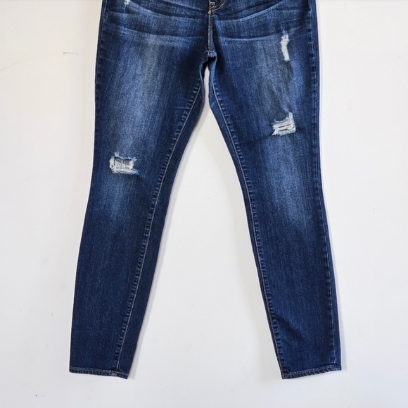 📌64 GAP ALWAYS SKINNY DISTRESSED DARK INDIGO JEANS WOMEN'S SIZE 8|29 - Picture 5 of 11